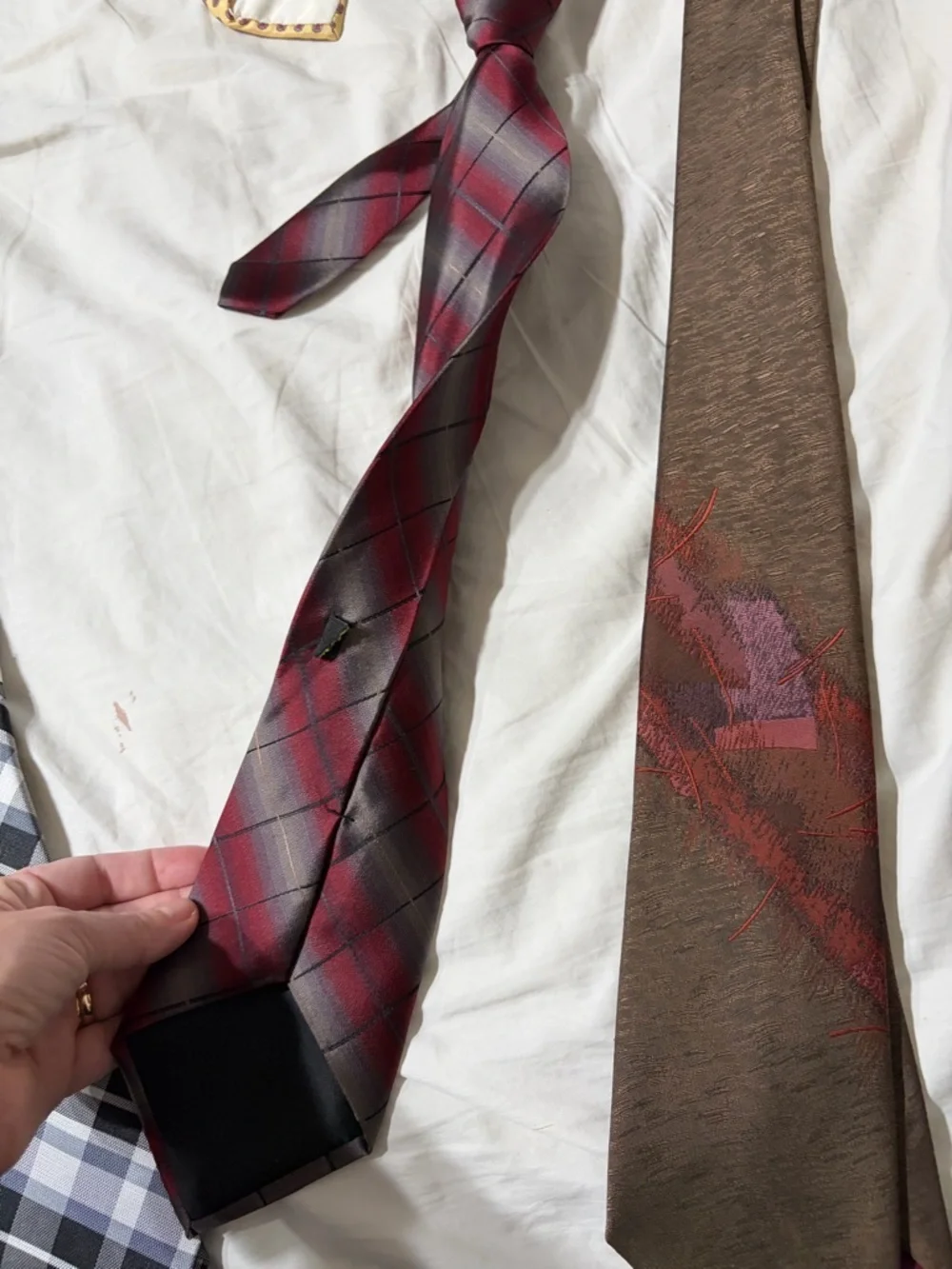 Pierre Balmain Brown Tie with Red & Purple Accents